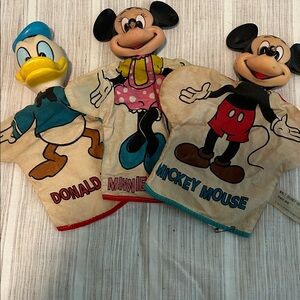 Vintage Disney Character Hand Puppets Set